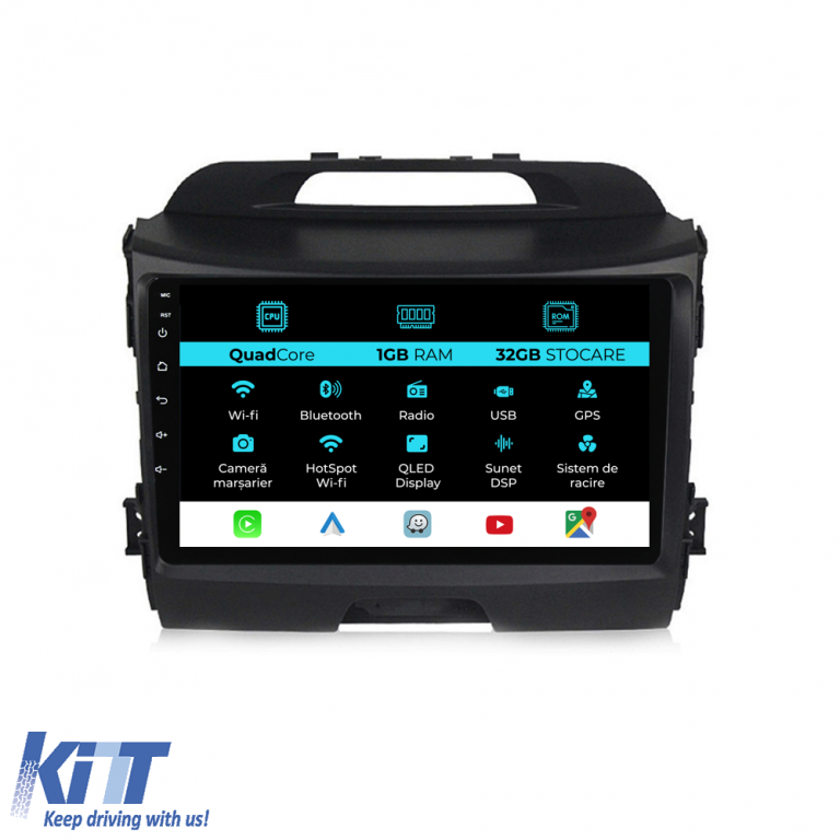 Navigatie Dedicata Kia Sportage (2010 - 2016), 9Inch, 1Gb Ram, 32Gb Stocare, Carplay Performance AutoTuning