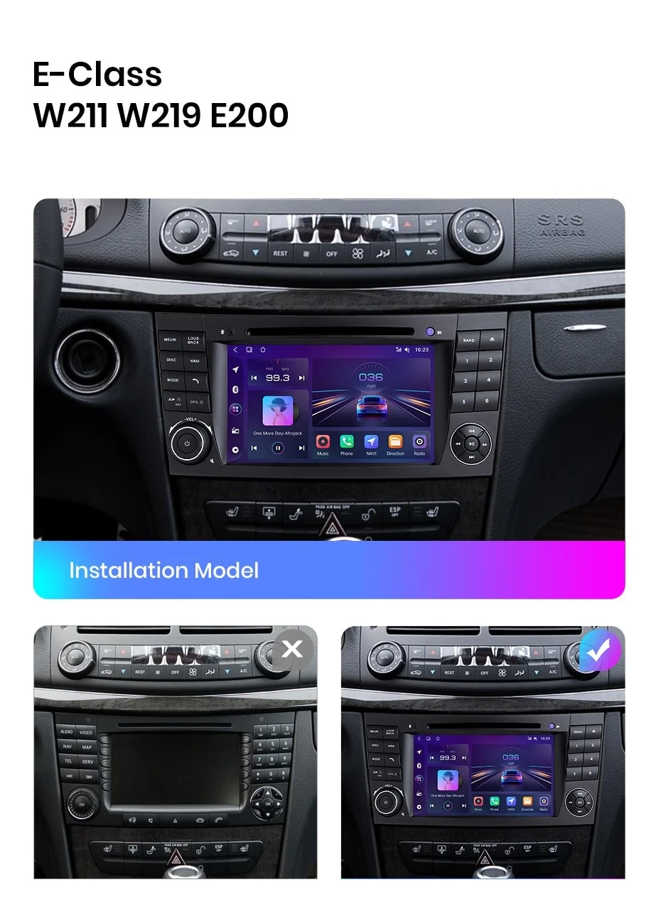Navigatie Dedicata Mercedes Benz E-Class W211 CLS W219 (2002 - 2008), 7Inch, 2Gb Ram, 32Gb Stocare, Carplay Performance AutoTuning