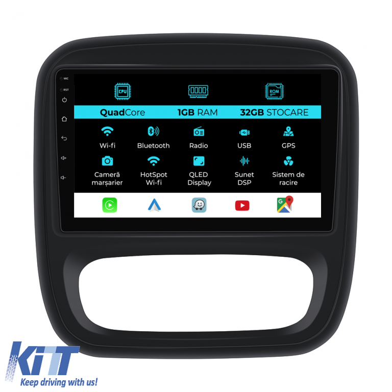 Navigatie Dedicata Opel Vivaro Renault Trafic Fiat Talento (2014 - 2018), 9 Inch, 1Gb Ram, 32Gb stocare, Carplay Performance AutoTuning