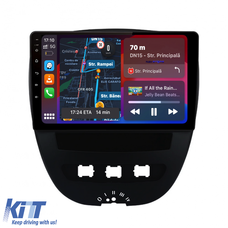Navigatie Dedicata Peugeot 107 Citroen C1 Toyota Aygo (2005 - 2015),10Inch, 1Gb Ram, 32Gb Stocare, Carplay Performance AutoTuning