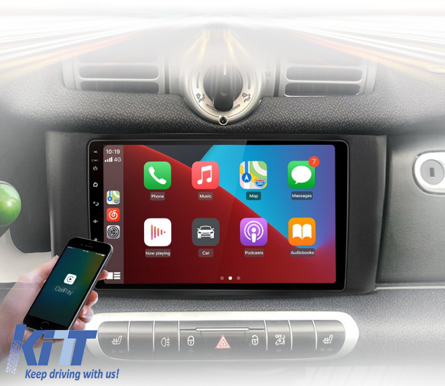 Navigatie Dedicata Smart For Two (2010-2015) For Four (2010-2015), 9 Inch, 2Gb Ram, 64Gb stocare, Carplay Performance AutoTuning