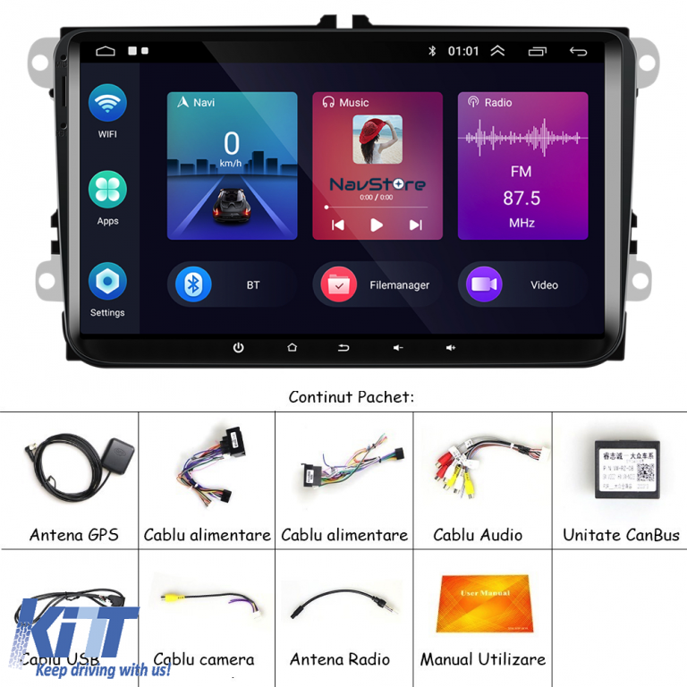 Navigatie Dedicata Volkswagen, 9Inch,2Gb Ram, 64Gb stocare, Carplay Performance AutoTuning