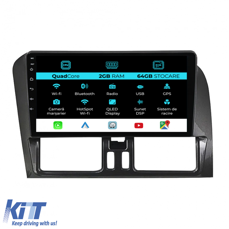Navigatie Dedicata Volvo Xc60 (2008 - 2017), 9 Inch, 2Gb Ram, 64Gb stocare, Carplay Performance AutoTuning