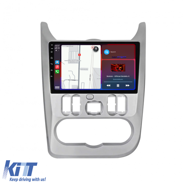 Navigatie Android Dedicata Dacia Logan Duster Sandero (2008-2013), 9Inch, 2Gb Ram, 64Gb Stocare, Carplay Performance AutoTuning