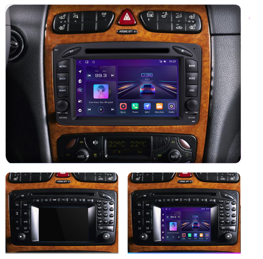 Navigatie Dedicata Mercedes Benz C A E G-Class,SLK,CLK,Viano,Vito,Vaneo, Android, 7Inch, 4Gb Ram, 64Gb Stocare, Bluetooth, WiFi Performance AutoTuning
