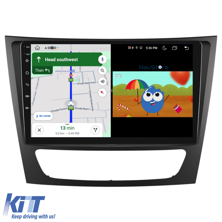 Navigatie Android Dedicata Mercedes Benz E-Class W211 (2002 - 2010), 9Inch, 4Gb Ram, 64Gb Stocare, Carplay Performance AutoTuning