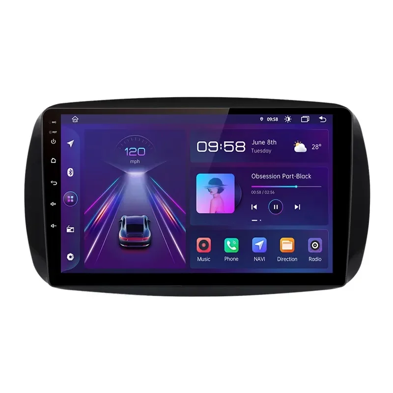 Navigatie Android Dedicata Smart For Two (2016-2021) For Four (2016-2021), 9 Inch, 4Gb Ram, 64Gb stocare, Carplay Performance AutoTuning
