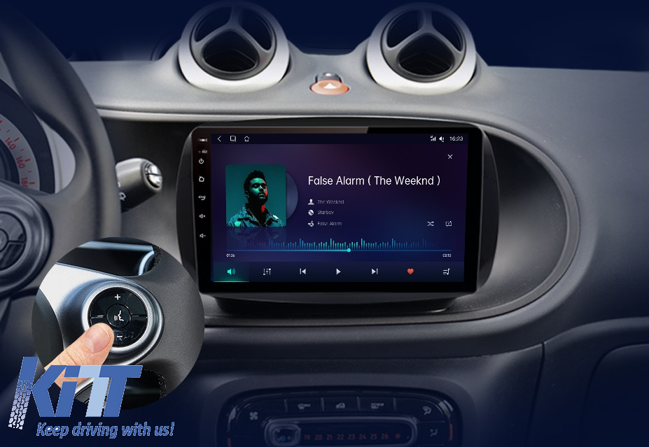 Navigatie Android Dedicata Smart For Two (2016-2021) For Four (2016-2021), 9 Inch, 8Gb Ram, 256Gb stocare, Carplay Performance AutoTuning