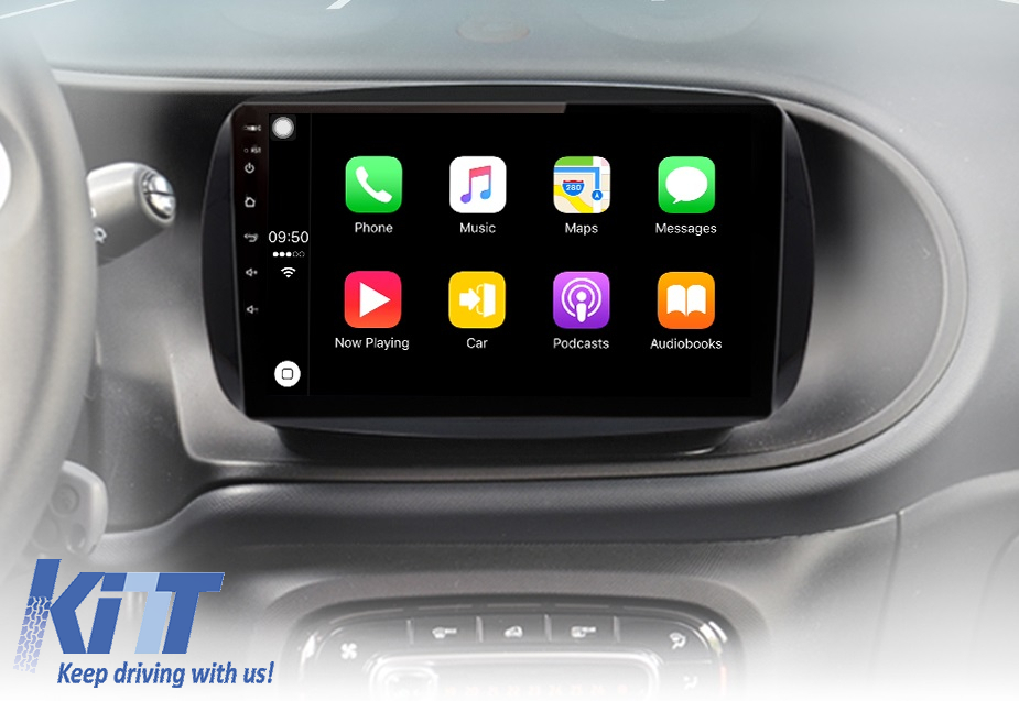 Navigatie Android Dedicata Smart For Two (2016-2021) For Four (2016-2021), 9 Inch, 8Gb Ram, 256Gb stocare, Carplay Performance AutoTuning