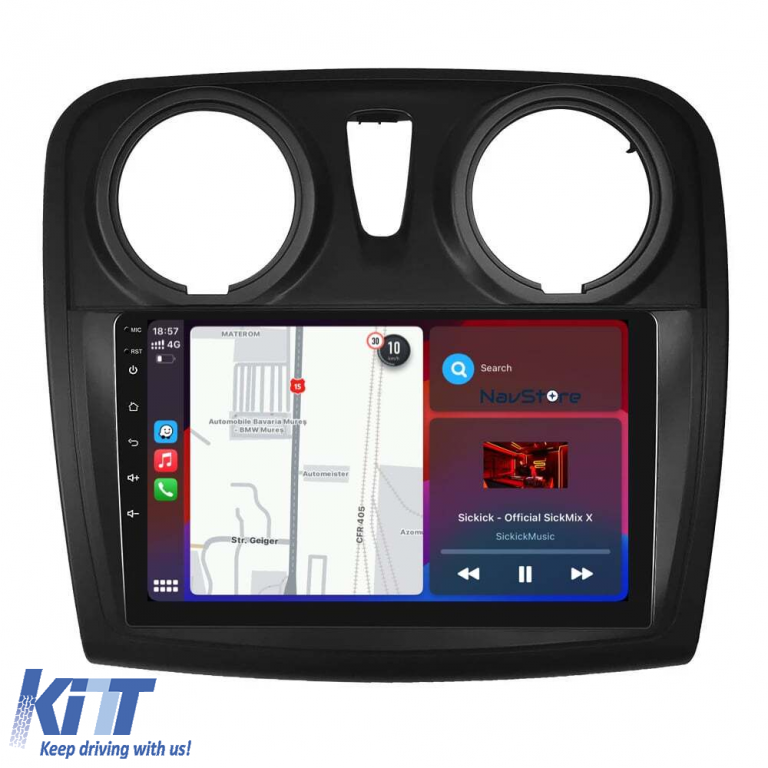 Navigatie Dedicata Android Dacia Logan Sandero (2012-2020), 9Inch, 2Gb Ram, 64Gb Stocare, Carplay Performance AutoTuning