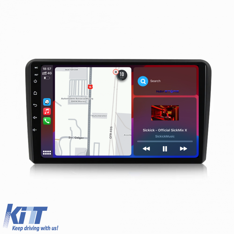 Navigatie Dedicata Audi A3 8P (2003 - 2013) 9 Inch, 6Gb Ram, 128Gb stocare, CarPlay Performance AutoTuning