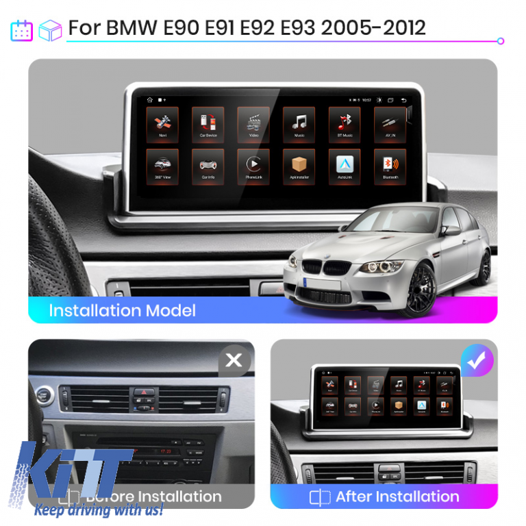 Navigatie Dedicata BMW Seria 3 E90 E91, Seria 5 E60 E61 (2004-2013), 10.25 Inch, 6Gb Ram, 128Gb Stocare, Carplay Performance AutoTuning