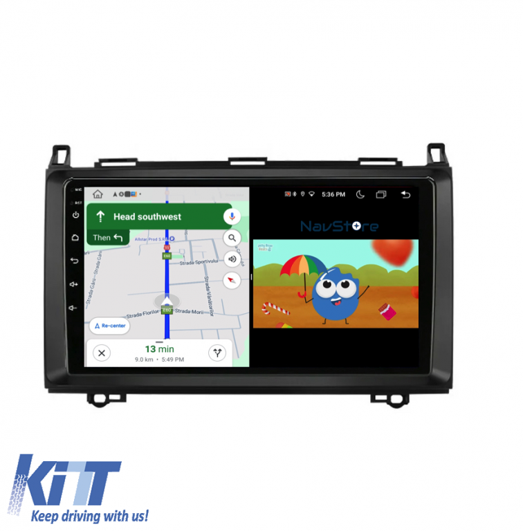 Navigatie Dedicata Mercedes Vito Sprinter Viano B200 A B Class (2005-2012) , 9Inch, 6Gb Ram, 128Gb Stocare, Carplay Performance AutoTuning