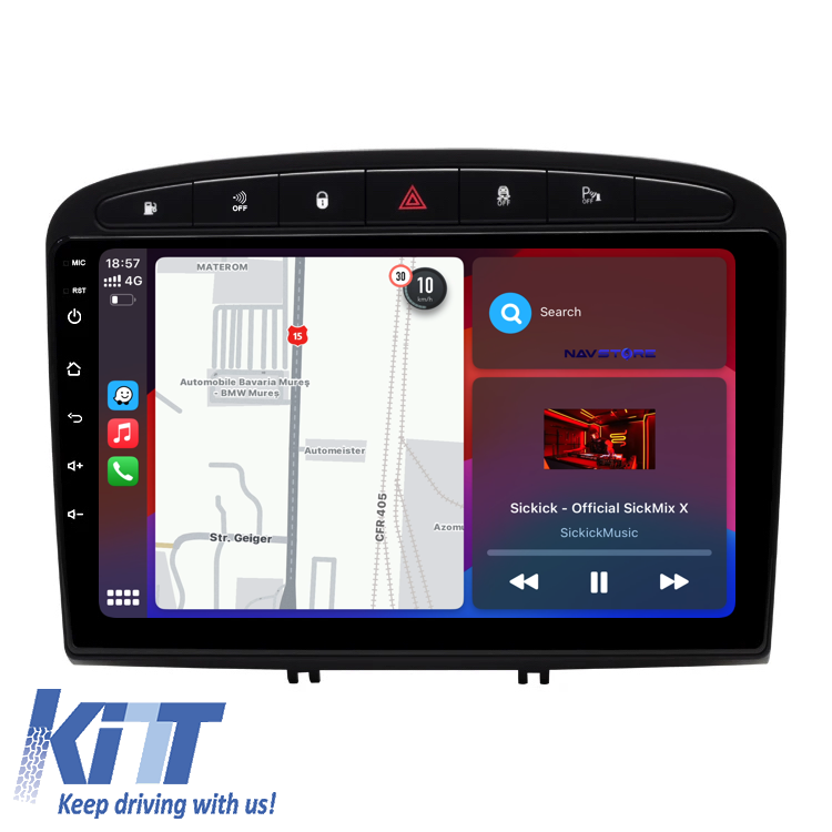 Navigatie Dedicata Peugeot 308 408 (2008-2013), 9Inch, 6Gb Ram, 128Gb Stocare, Carplay Performance AutoTuning