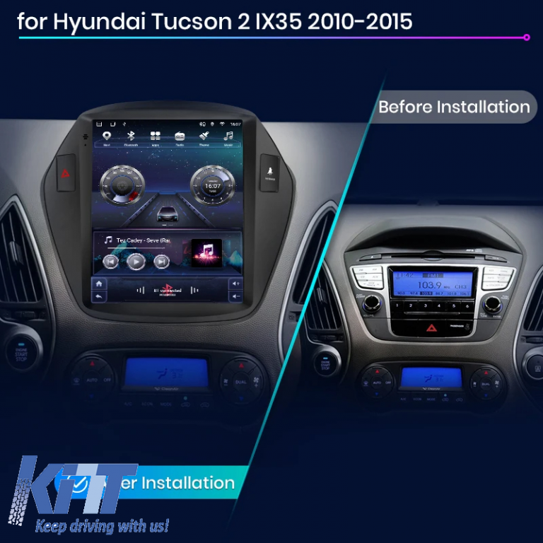 Navigatie Android Dedicata Hyundai Ix35 (2017 - 2019)  9.7 Inch, 2Gb Ram, 64Gb stocare, Bluetooth, WiFi, Carplay Performance AutoTuning
