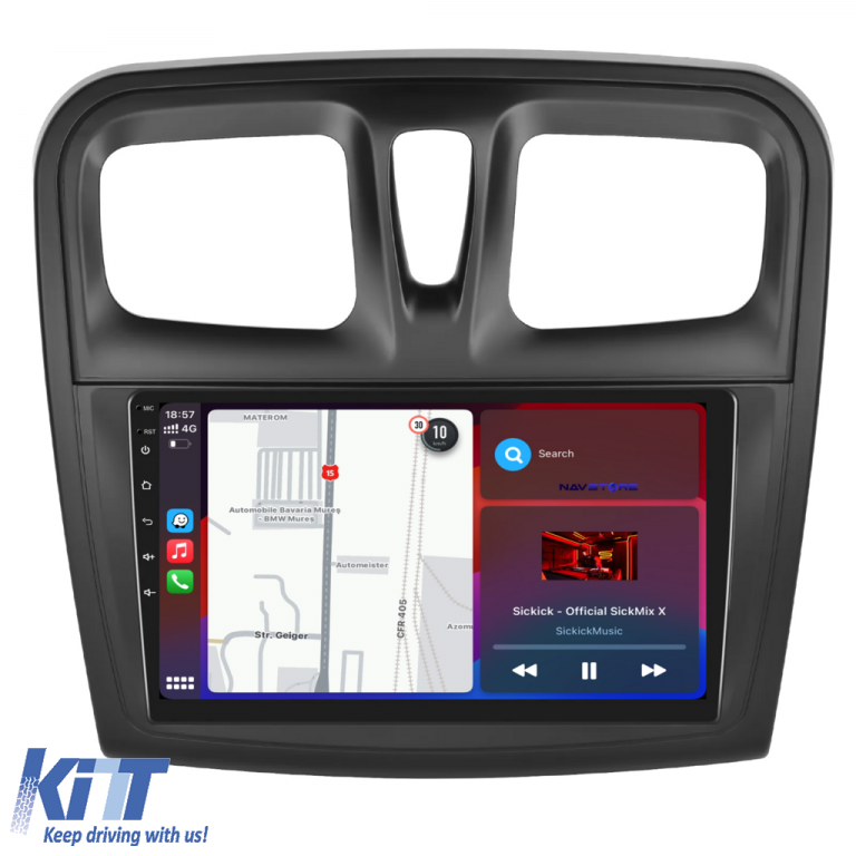 Navigatie Dedicata Dacia Logan Sandero (2012-2020), 9Inch, 8Gb Ram, 256Gb Stocare, Carplay Performance AutoTuning