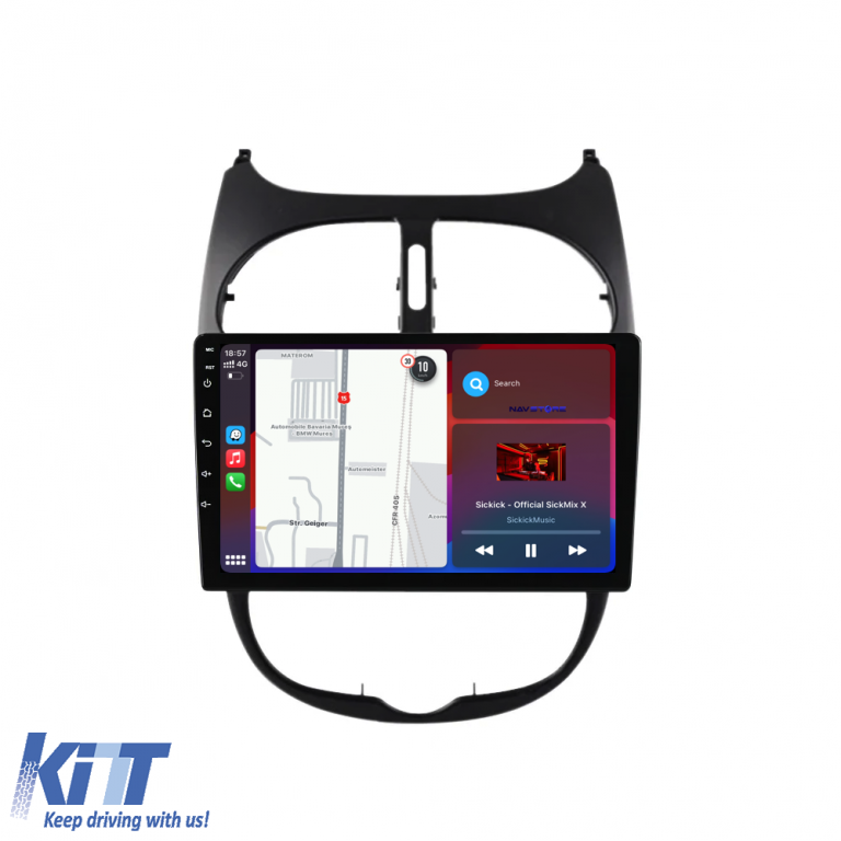 Navigatie Dedicata Peugeot 206 (2001-2008), 9Inch, 1Gb Ram, 32Gb Stocare, Carplay Performance AutoTuning