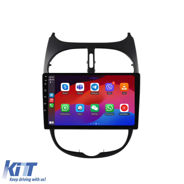 Navigatie Dedicata Peugeot 206 (2001-2008), 9Inch, 2Gb Ram, 64Gb Stocare, Carplay Performance AutoTuning