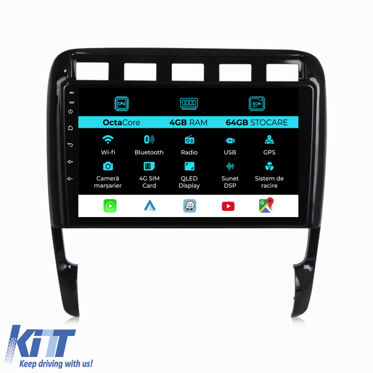 Navigatie Dedicata Porsche Cayenne (2002-2010), 9Inch, 4Gb Ram, 64Gb Stocare, Carplay Performance AutoTuning