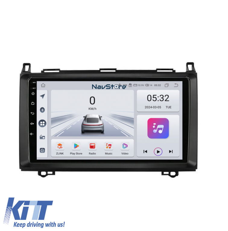 Navigatie Android Dedicata Mercedes Vito Sprinter Viano B200 A B Class (2005-2012) , 9Inch, 4Gb Ram, 64Gb Stocare, Bluetooth, WiFi, Carplay Performance AutoTuning