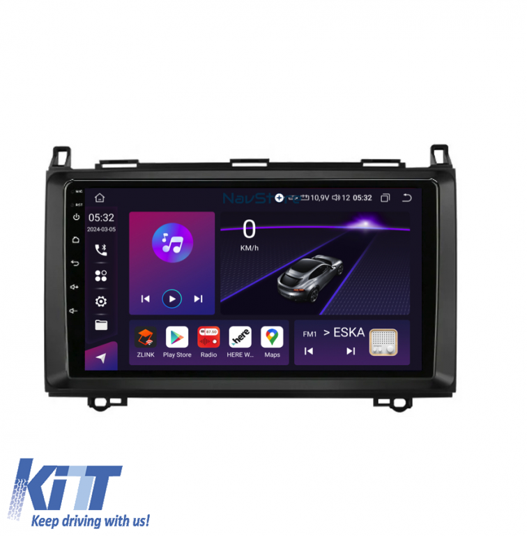 Navigatie Android Dedicata Mercedes Vito Sprinter Viano B200 A B Class (2005-2012) , 9Inch, 4Gb Ram, 64Gb Stocare, Bluetooth, WiFi, Carplay Performance AutoTuning