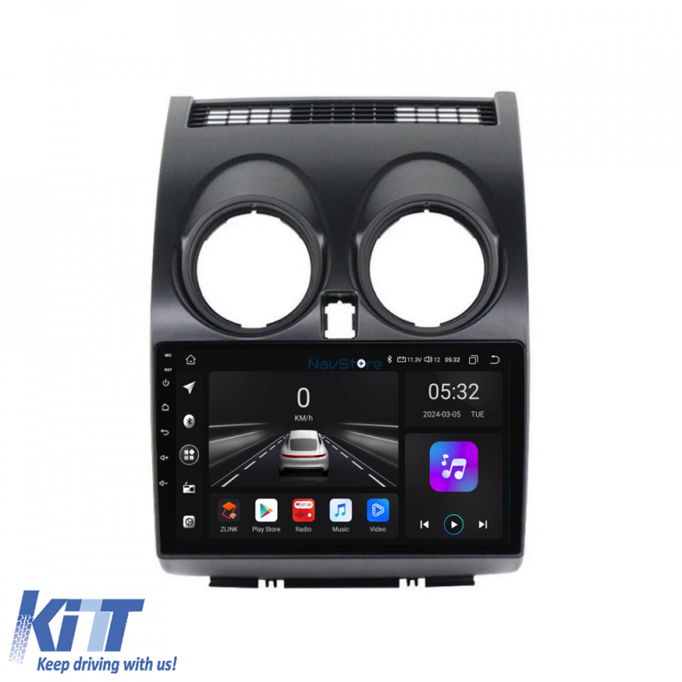 Navigatie Android Dedicata Nissan Qashqai J10 (2007-2013), 9Inch, 4Gb Ram, 64Gb Stocare, Bluetooth, WiFi, Carplay Performance AutoTuning