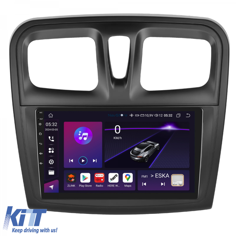 Navigatie Dedicata Android Dacia Logan Sandero (2012-2020), 9Inch, 4Gb Ram, 64Gb Stocare, Bluetooth, Carplay Performance AutoTuning