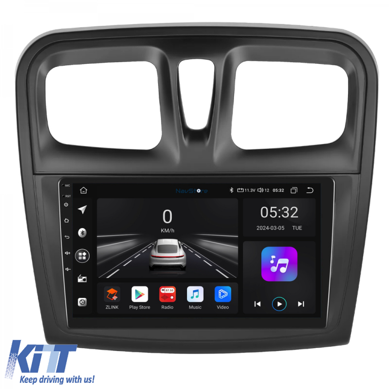 Navigatie Dedicata Android Dacia Logan Sandero (2012-2020), 9Inch, 4Gb Ram, 64Gb Stocare, Bluetooth, Carplay Performance AutoTuning
