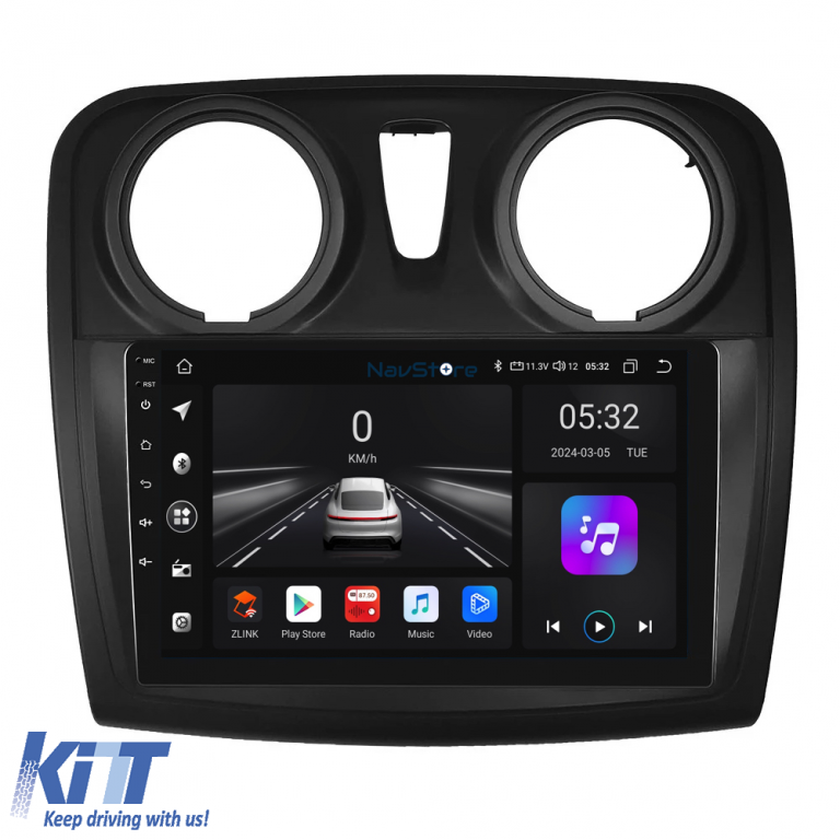 Navigatie Dedicata Android Dacia Logan Sandero (2012-2020), 9Inch, 4Gb Ram, 64Gb Stocare, Bluetooth, WiFi, Carplay Performance AutoTuning