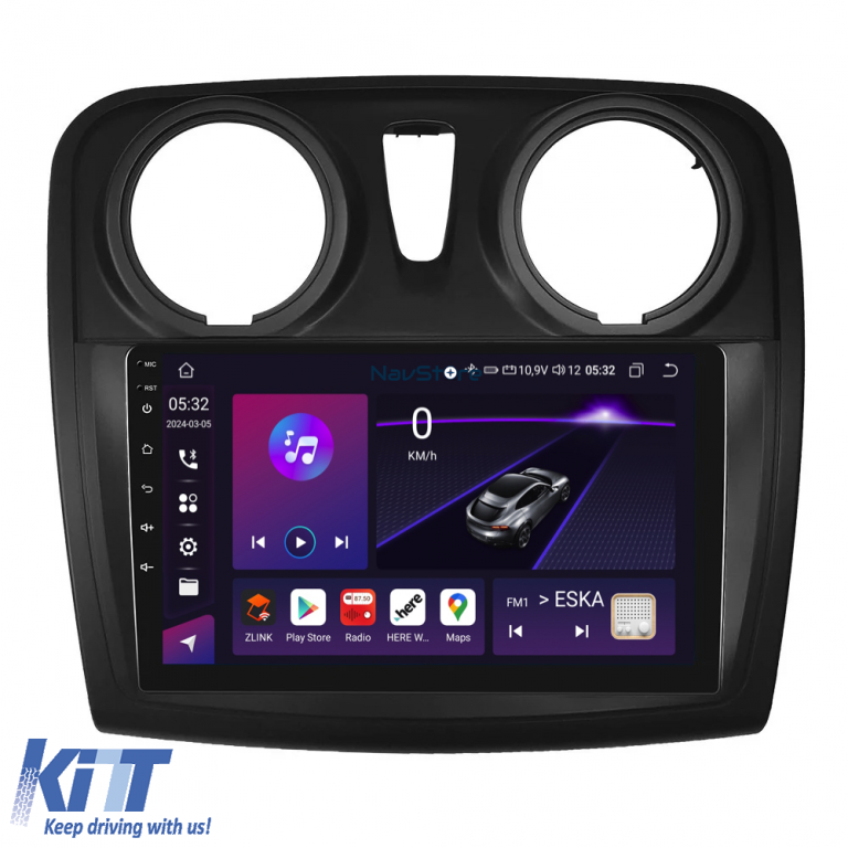Navigatie Dedicata Android Dacia Logan Sandero (2012-2020), 9Inch, 4Gb Ram, 64Gb Stocare, Bluetooth, WiFi, Carplay Performance AutoTuning