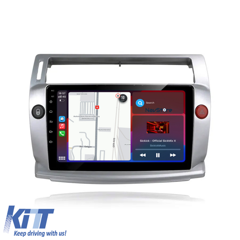 Navigatie Dedicata Citroen C4 (2004-2009), 9Inch, 4Gb Ram, 64Gb Stocare, Carplay Performance AutoTuning