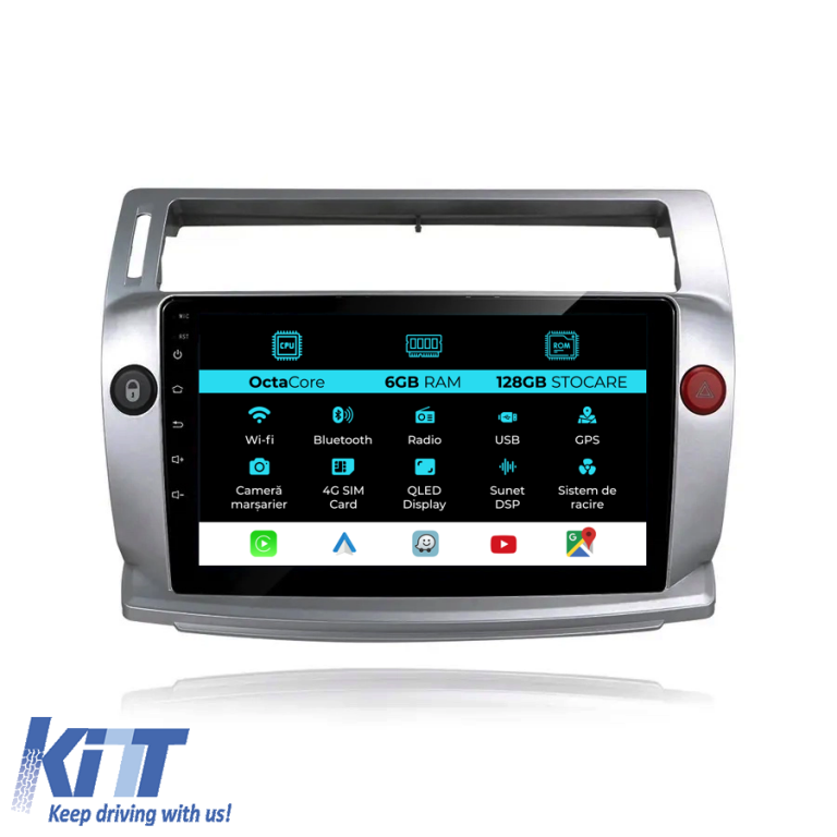 Navigatie Dedicata Citroen C4 (2004-2009), 9Inch, 6Gb Ram, 128Gb Stocare, Carplay Performance AutoTuning
