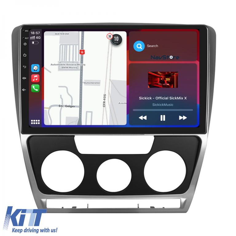 Navigatie Dedicata Skoda Octavia 2 (2004 - 2013), 10Inch, 6Gb Ram, 128Gb Stocare, Bluetooth, WiFi, Carplay Performance AutoTuning