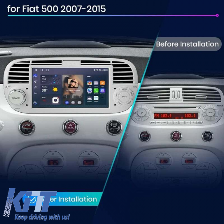 Navigatie Dedicata Fiat 500 (2007-2015), 7Inch, 2Gb Ram, 32Gb stocare, Apple Carplay Android Auto Performance AutoTuning