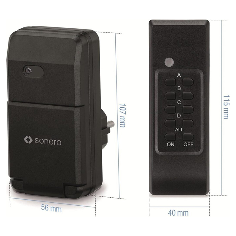 PRIZA PENTRU EXTERIOR CU TELECOMANDA 1100W SONERO EuroGoods Quality
