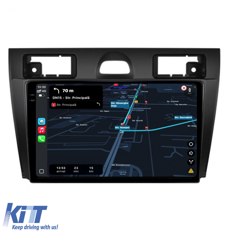 Navigatie Dedicata Ford Fiesta (2006-2011),QuadCore, 9Inch, 4Gb Ram, 64Gb Stocare, Carplay Performance AutoTuning