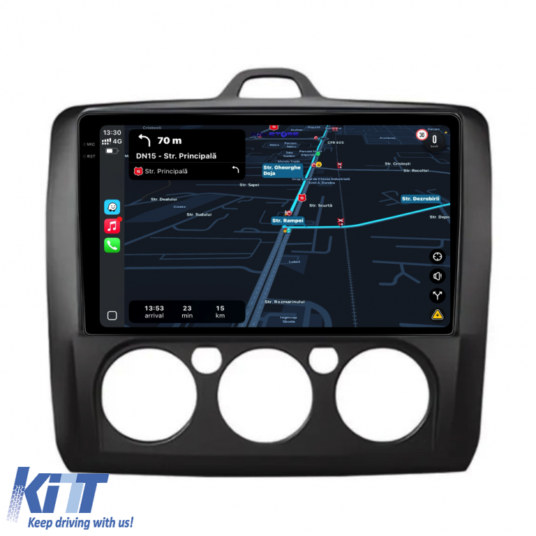 Navigatie Dedicata Ford Focus (2004-2012), 9Inch, 4Gb Ram, 64Gb Stocare, Carplay, Clima manuala Performance AutoTuning