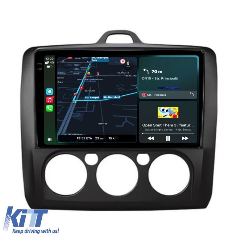 Navigatie Dedicata Ford Focus (2004-2012), 9Inch, 8Gb Ram, 256Gb Stocare, Carplay, Clima manuala Performance AutoTuning