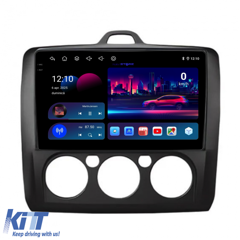 Navigatie Dedicata Ford Focus (2004-2012), 9Inch, 8Gb Ram, 256Gb Stocare, Carplay, Clima manuala Performance AutoTuning