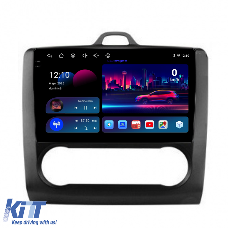 Navigatie Dedicata Ford Focus (2004-2012),QuadCore, 9Inch, 4Gb Ram, 64Gb Stocare, Carplay, Clima automata Performance AutoTuning