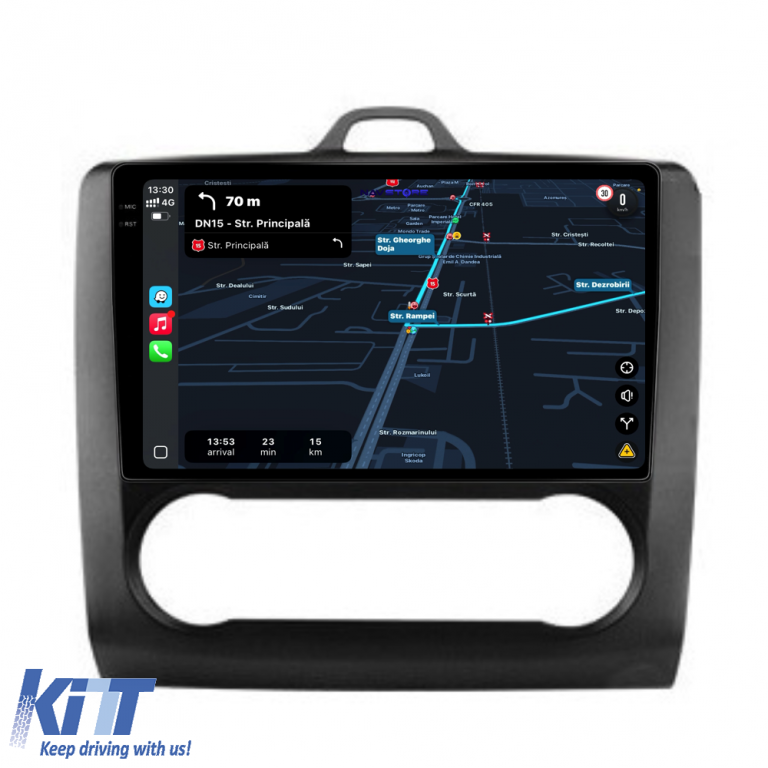 Navigatie Dedicata Ford Focus (2004-2012),QuadCore, 9Inch, 4Gb Ram, 64Gb Stocare, Carplay, Clima automata Performance AutoTuning