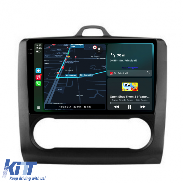 Navigatie Dedicata Ford Focus (2004-2012),QuadCore, 9Inch, 4Gb Ram, 64Gb Stocare, Carplay, Clima automata Performance AutoTuning