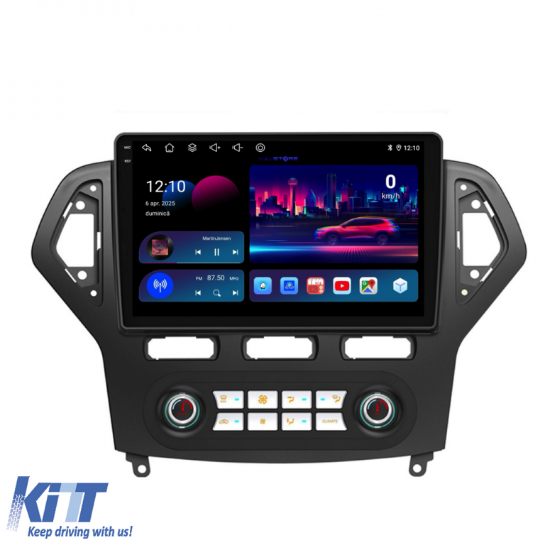 Navigatie Dedicata Ford Mondeo (2007-2014),QuadCore, 10Inch, 4Gb Ram, 64Gb Stocare, Carplay - Clima Automata Performance AutoTuning