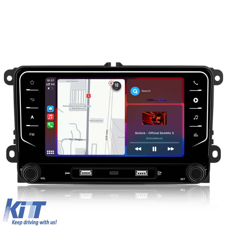 Navigatie Dedicata Skoda, 7Inch, 4Gb Ram, 64Gb stocare, Apple Carplay Android Auto Performance AutoTuning