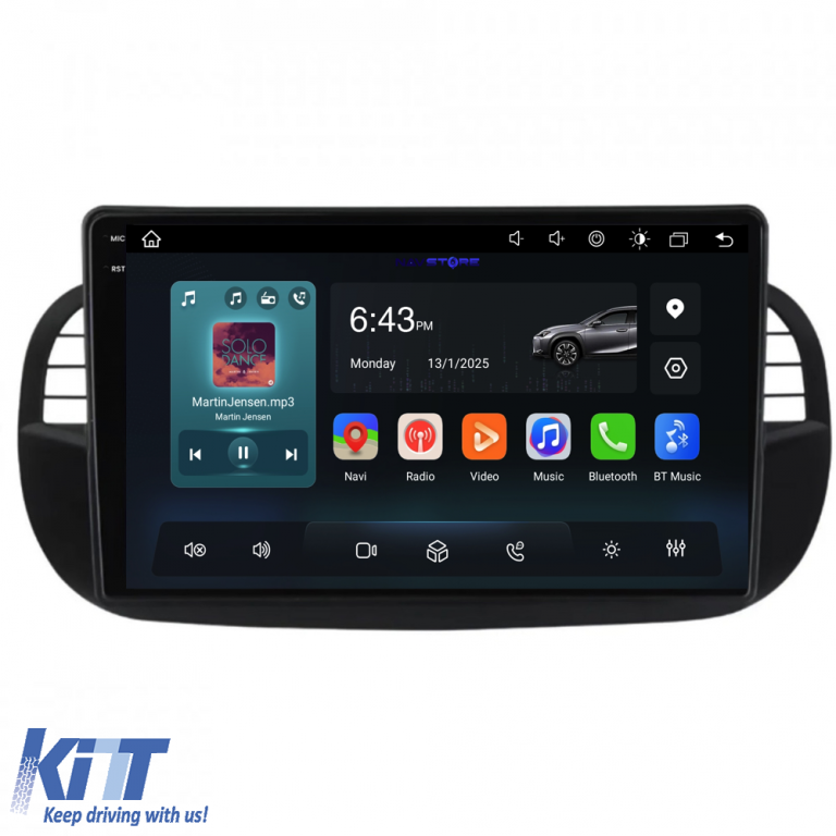 Navigatie Dedicata Fiat 500 (2007-2015), 9Inch, 4Gb Ram, 64Gb Stocare, Carplay Performance AutoTuning