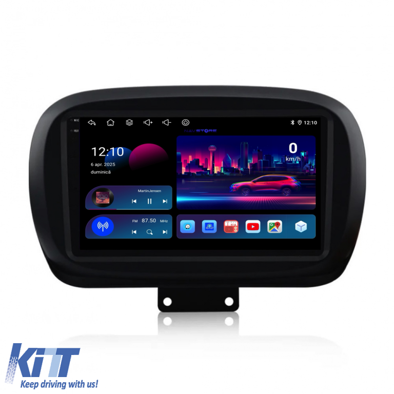 Navigatie Dedicata Fiat 500x (2014-2020), 9Inch, 6Gb Ram, 128Gb Stocare, Carplay Performance AutoTuning