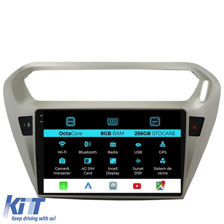 Navigatie Dedicata Citroen C-Elysee (2013-2018), 9Inch, 8Gb Ram, 256Gb Stocare, Carplay Performance AutoTuning