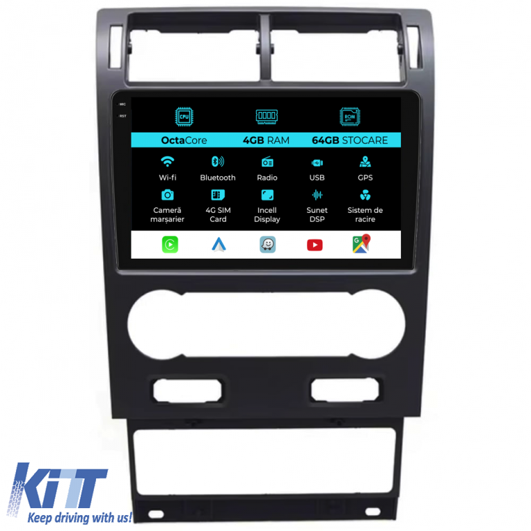 Navigatie Dedicata Ford Mondeo 3 (2000-2007), 9Inch, 4Gb Ram, 64Gb Stocare, Carplay Performance AutoTuning