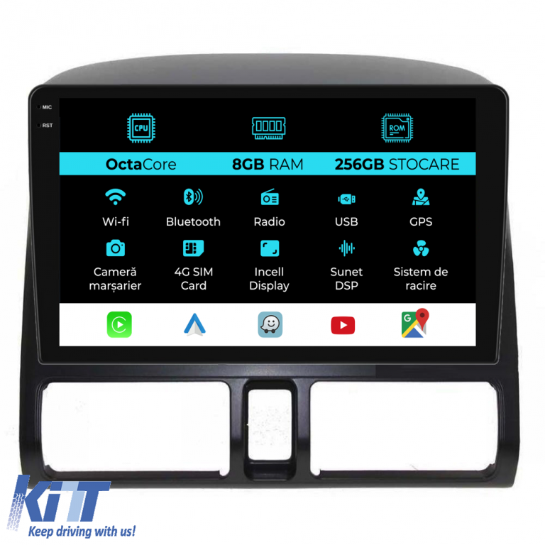 Navigatie Dedicata Honda CR-V (2001-2006), 9Inch, 8Gb Ram, 256Gb Stocare, Carplay Performance AutoTuning