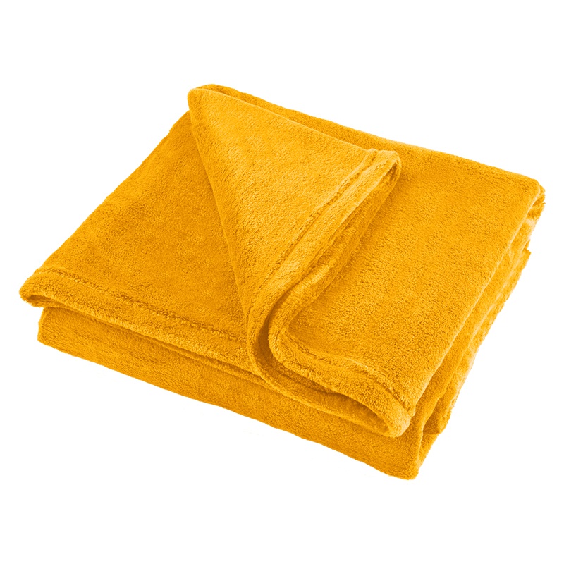Patura Fleece Polar, Material Moale si Pufos Cocolino, Dimensiune 150x200 cm, Culoare Galben